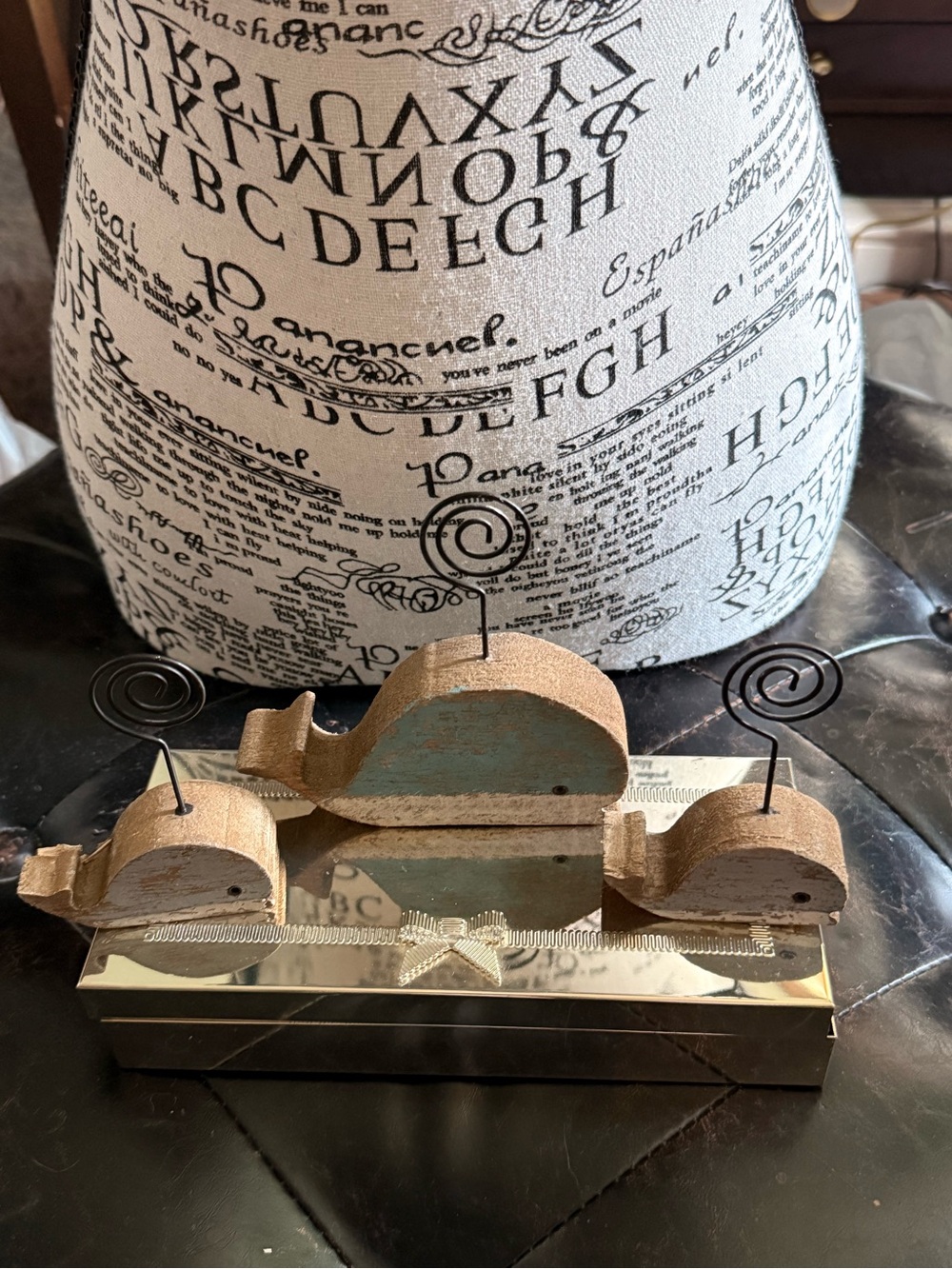 Rustic Whale 🐳 Picture Wooden Holder Trio in Beige & Blue